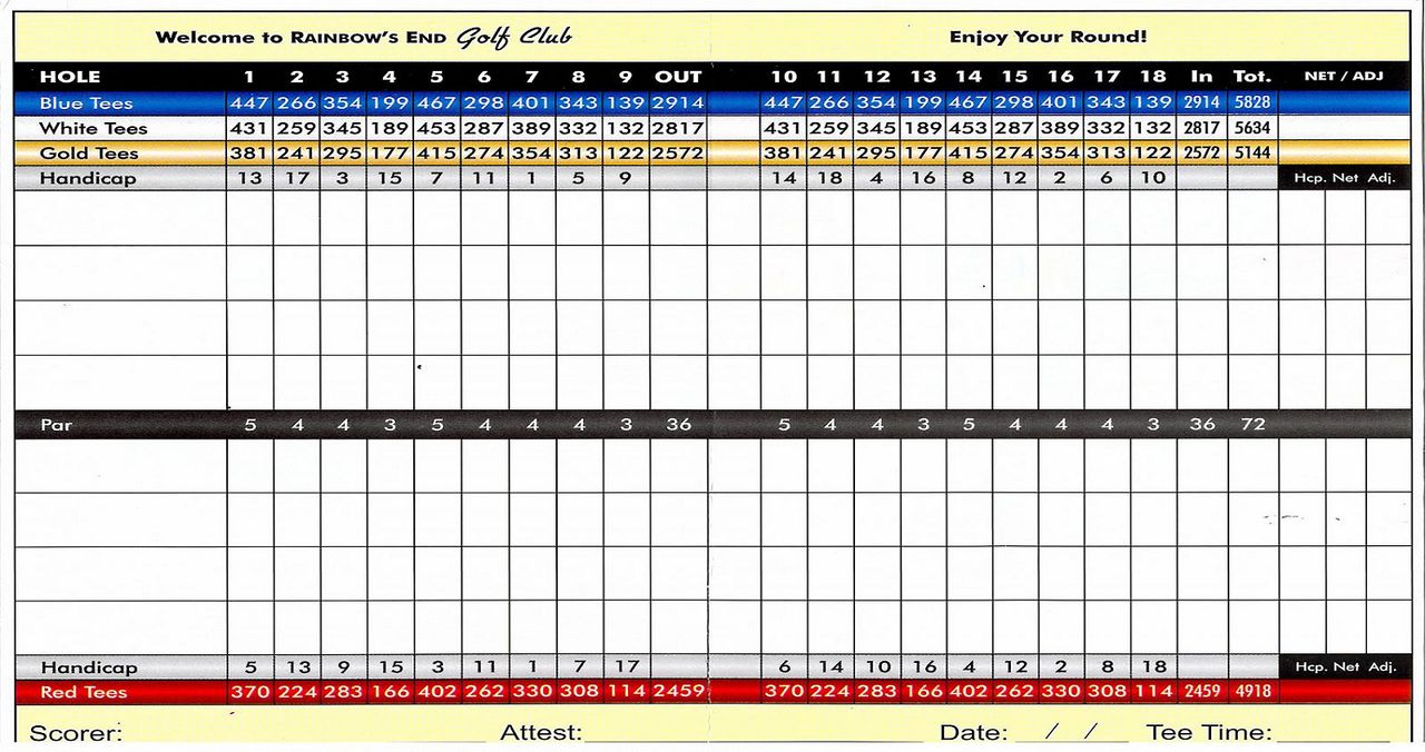 Course Details Rainbow’s End Golf Club